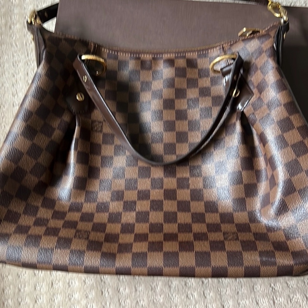 Louis Vuitton Evora MM Damier Ebene Shoulder Bag Tote - Picture 4 of 11